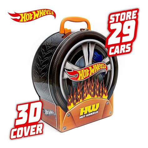 Hot Wheels Wheel Shaped Storage Car Case Carrying Handle Up To
