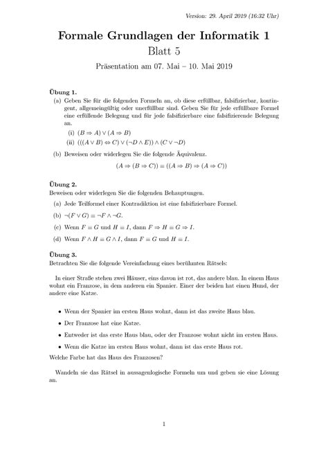 Sheet 05 Lernmaterial für Klausur des Moduls Materialien