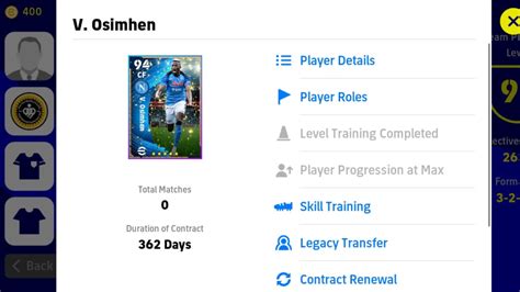 How To Train V Osimhen Champions Campaign Napoli Max Level Rating In