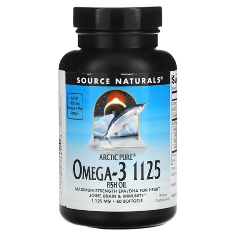 Source Naturals Arctic Pure Omega 3 Fish Oil 1 125 Mg 60 Softgels