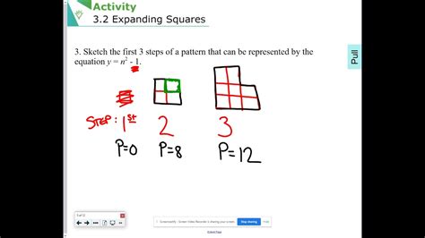 Building Quadratic Functions From Geometric Patterns Youtube