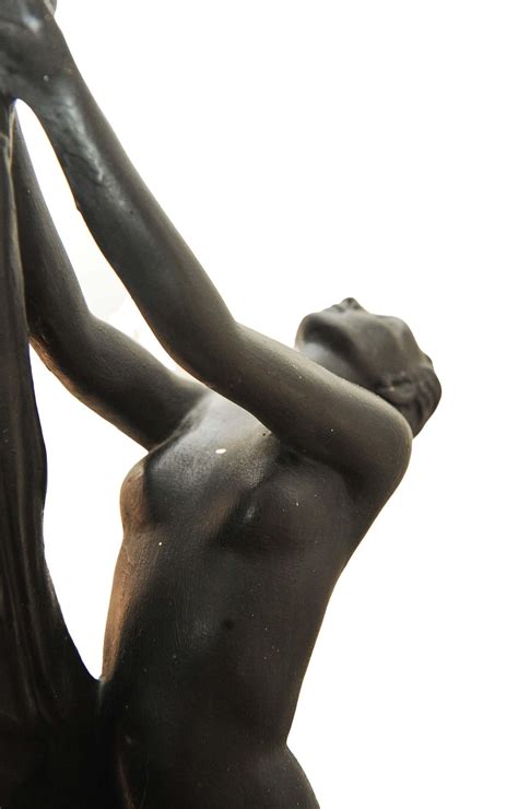 Pair Of Exquisite Art Deco Ebonized Plaster Nude Feminine Form Table Lamps S For Sale At Stdibs