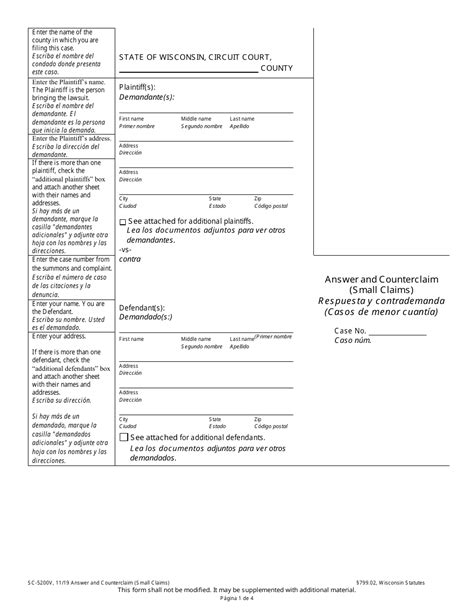 Form Sc 5200v Fill Out Sign Online And Download Printable Pdf Wisconsin Englishspanish