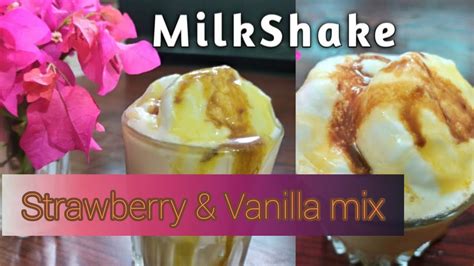 How To Make Milkshake In Tamil Milkybar Strawberry Vanilla Ice