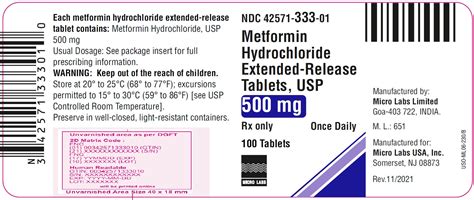 Dailymed Metformin Hydrochloride Tablet Film Coated Extended Release