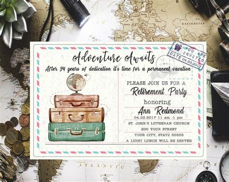 Travel Camper Retirement Celebration Invite Adventure Awaits Etsy