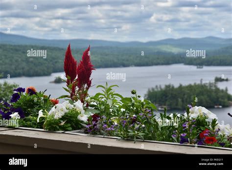 The View Of Blue Mountain Lake Seen From The Adirondack Museum In The