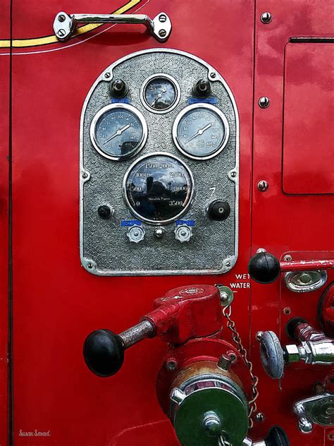 Gauges On Vintage Fire Truck Photograph By Susan Savad Fine Art America