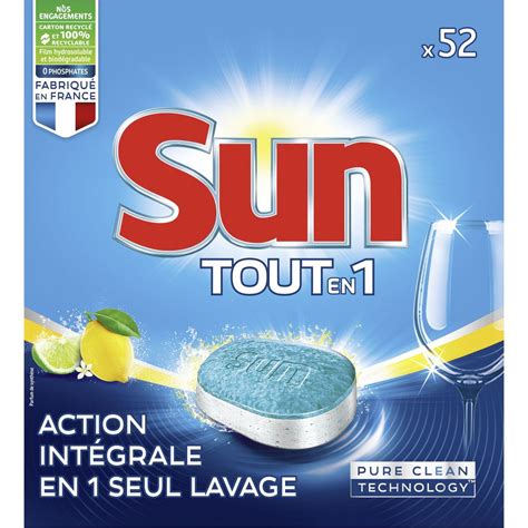 Sun Tablettes Lave Vaisslle Tout En Citron Lavages Tablettes