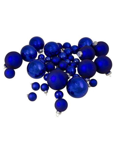 Northlight 40 Count Shiny And Matte Royal And Glass Ball Christmas Ornaments Macys