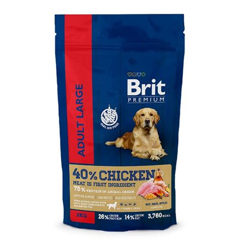 Корм для собак Brit 3кг Premium Dog Adult Large для крупных пород с ...