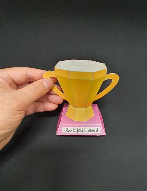 3d Trophy Paper Trophy Diy Trophy Paper Craft Printable Etsy