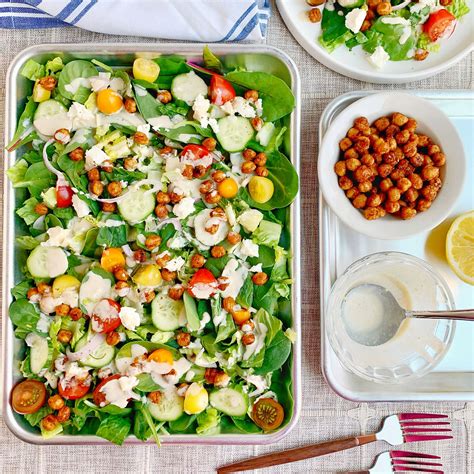 Crispy Chickpea Salad With Lemon Tahini Dressing