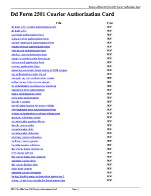 Dd Form 2501 Courier Authorization Card Fill And Sign Printable
