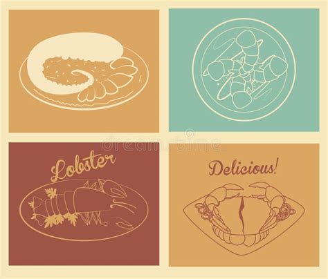 Alimento De Mar Ilustra O Do Vetor Ilustra O De Cozinhar