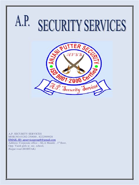 Aps Security Services Pdf Security Alarm Human Resources