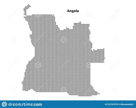 Vector Halftone Dotted Map Of Angola Country Stock Vector