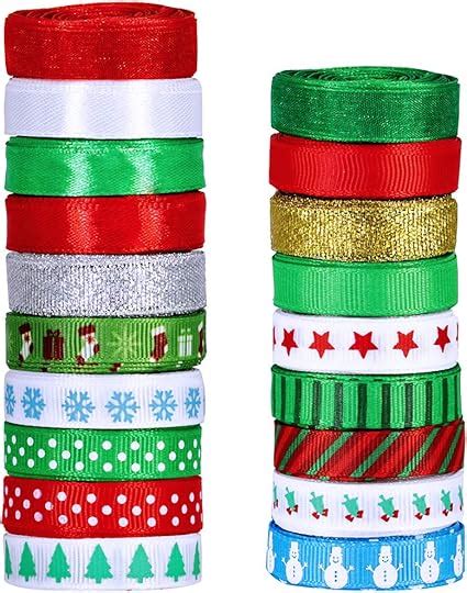 Amazon Rolls Yard Christmas Ribbons Trims Printed Grosgrain