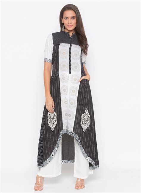 Raksha Bandhan White Women Kurta Palazzo Set