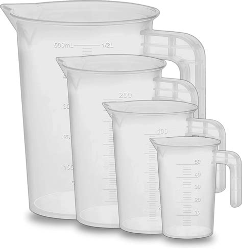 Surflyee Messbecher Set 250ml 500ml 1000ml Präzisions Messbecher