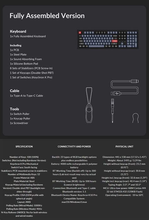 Keychron K Pro Qmk Via Bluetooth Wireless Hot Swappable Rgb Backlit Aluminium Frame Keys