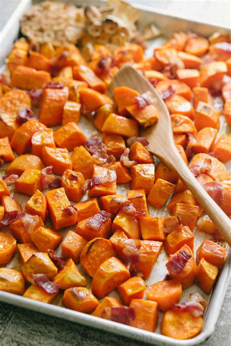 Roasted Sweet Potatoes And Bacon