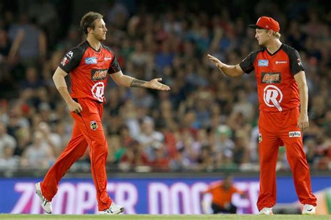 James Pattinson Celebrates A Wicket With Cameron White Espncricinfo