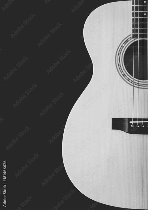 Black And White Acoustic Guitar Wallpaper