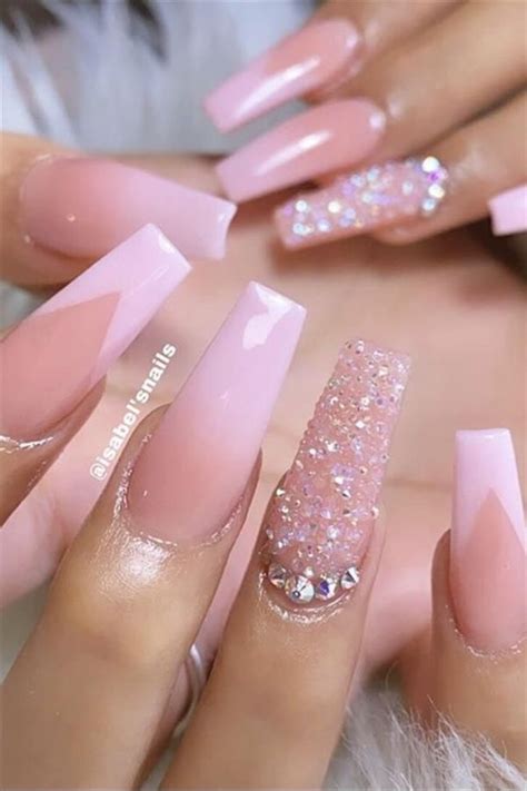 The Elegant Gel Pink Coffin Nails Suitable For Spring And Summer Hi