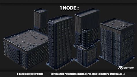 Artstation Skyscraper Generator Blender Geometry Nodes Resources