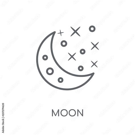 Blue Moon Linear Icon Modern Outline Blue Moon Logo Concept On White