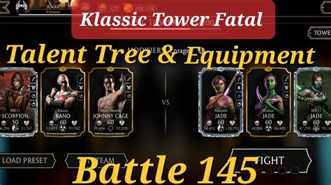 Mk Mobile Klassic Tower Fatal Battle 145 Talent Tree And Equipment