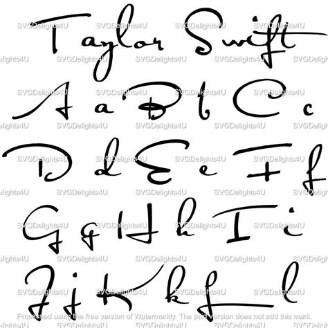Taylor Swift Debut Font Svg And Ttf Full Alphabet Numbers And Special