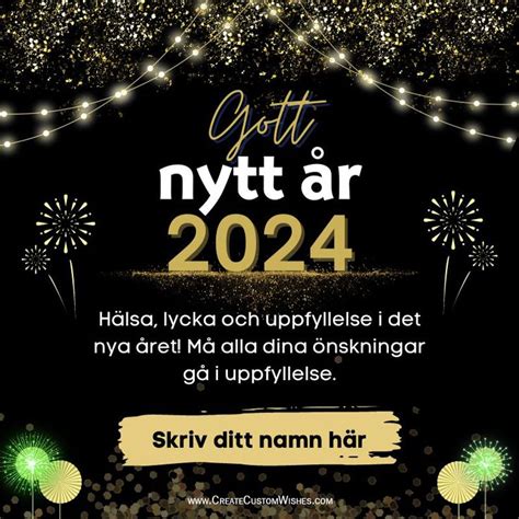 Skapa Gratis Nya År 2024 Hälsningar med Ditt Namn in 2023 Happy