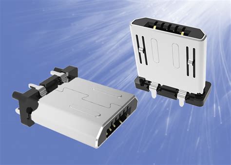 Micro Usb Plug For Vertical Pcb Mounting