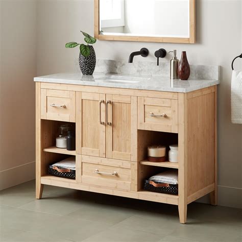 48 Burfield Bamboo Vanity For Rectangular Undermount Sink Natural