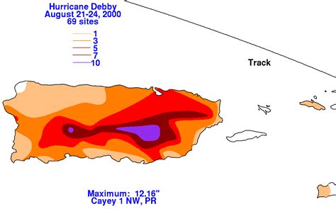 Hurricane Debby August 21 24 2000