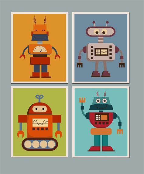 Pin By Marlena Maurer On Reino S Room Robot Nursery Art Art Wall