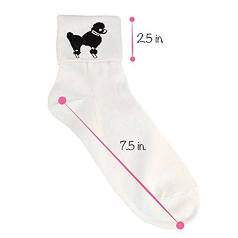 Hip Hop 50s Shop Womens Bobby Poodle Sock With Poodle Applique For