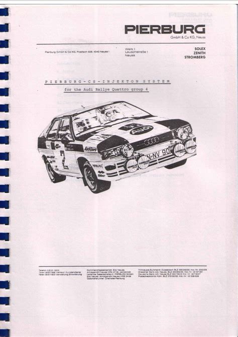 Audi Quattro Injection System Workshop Manual Detailed Repair