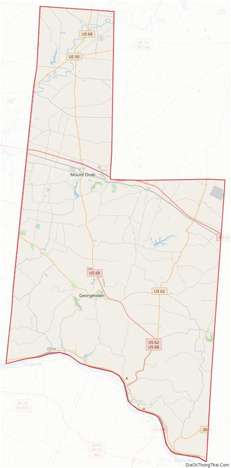 Map of Brown County, Ohio - Thong Thai Real