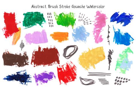 Colorful Brush Stroke Gouache Collection Graphic By Fathurmutiah