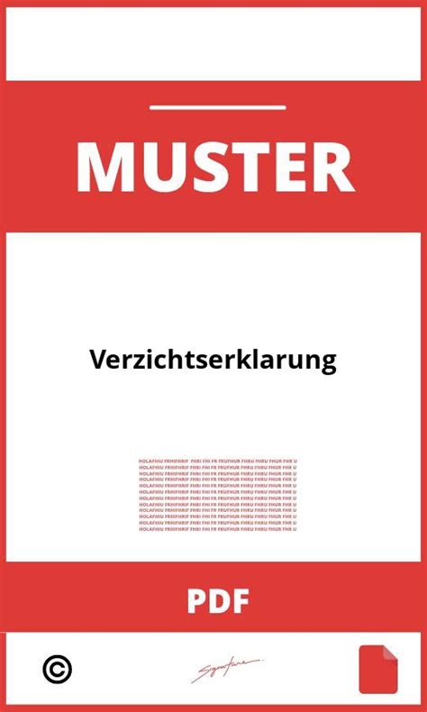 Verzichtserkl Rung Muster Pdf