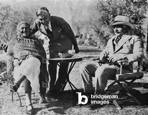 Albert Einstein And His Wife Elsa In The Garden During A Vacation