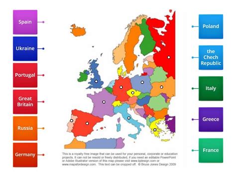 Kraje Europejskie Na Mapie Klasy Rysunek Z Opisami