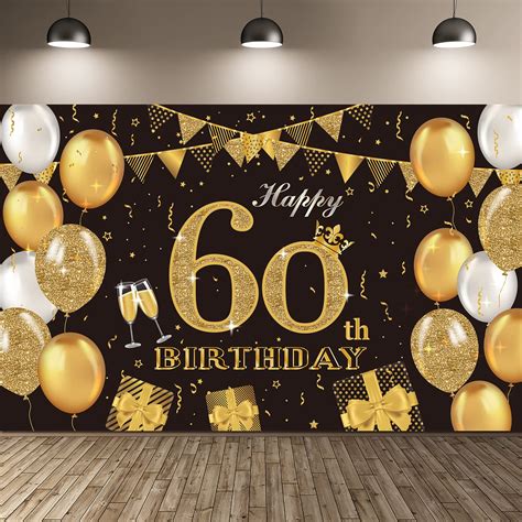 Buy 60th Birthday Party Decoration Extra Large Black And Gold Sign 60th Birthday Party Supplies