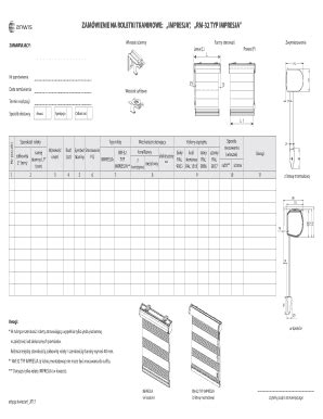 Fillable Online Anwis Zam Wienie Na Roletki Tkaninowe Impresja Rm 32