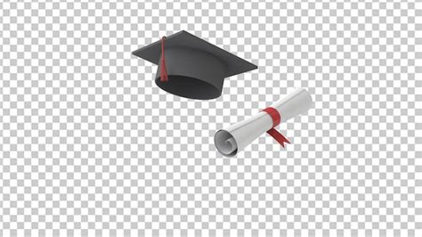 Chapeau De Graduation Et Dipl Me Sur Fond Transparent Rendu D Psd