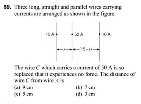 Three Long Straight And Parallel Wires Carrying Currents Are Arranged As