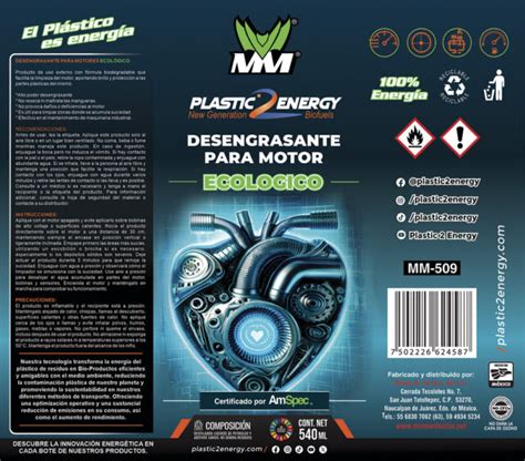 Desengrasante Para Motor Ecol Gico Plastic Energy Ml Plastic